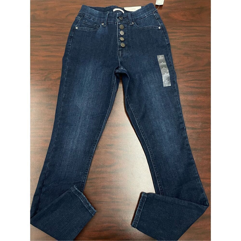 NWT Maurices Button Fly Limitless Jeggings Dark Wash High Rise Size Small